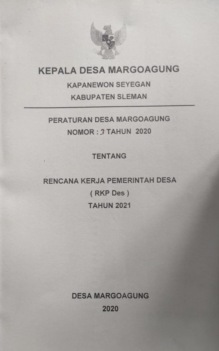 PERDES RKPKAL MARGOAGUNG NO 3 TAHUN 2020